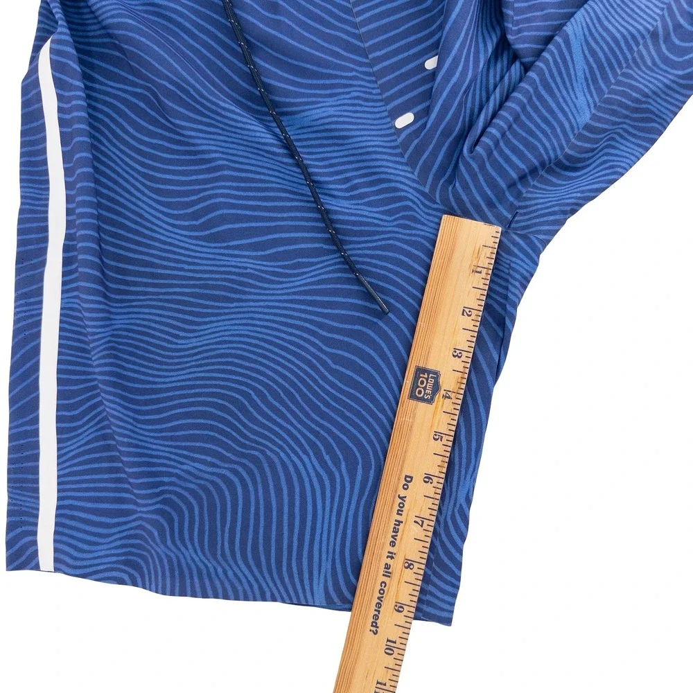 Outerknown Mens 31 Apex Board Shorts Blue Wave Print Surf Trunks Kelly Slater